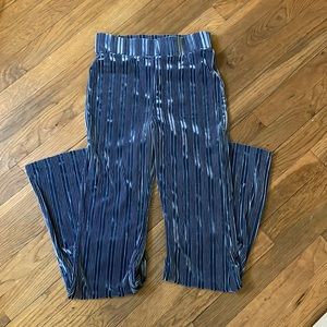 Forever 21 flared velvet striped pants